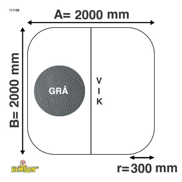 Whirlpool-Abdeckung | 200x200 r30 | Graue | 111108