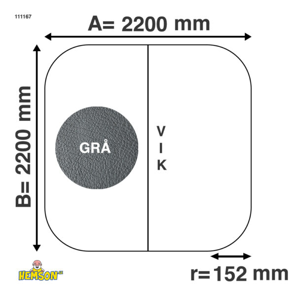 Whirlpool-Abdeckung | 220x220 r15 | Graue | 111167