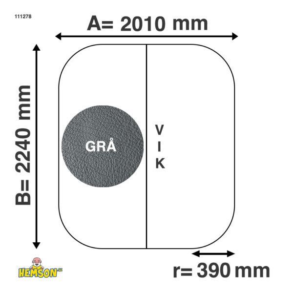 Whirlpool-Abdeckung | 201x224 r39 | Graue | 111278